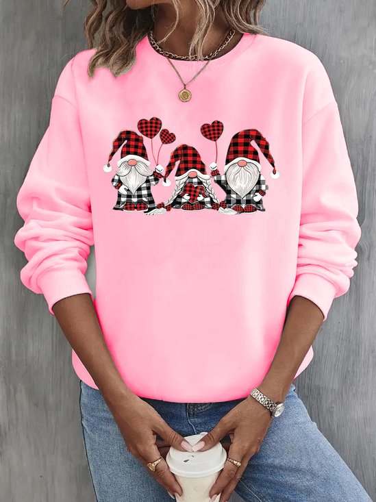Sweat-shirts Décontracté Printemps / Automne Noël Micro-élasticité Vacances Ample Pull-over Col Rond Régulier pour Femmes