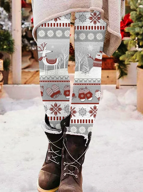 Pantalons De Yoga Femmes Décontracté Toutes Les Saisons Noël à Haute Élasticité Quotidien Serré Jersey Legging Régulier