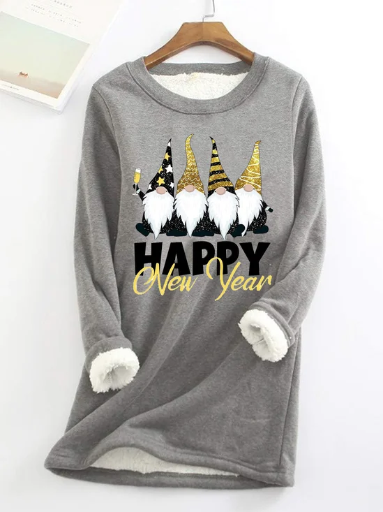 Sweat-shirts Décontracté Hiver Noël Polyester Naturel Quotidien Ample Mi-long en Toison pour Femmes