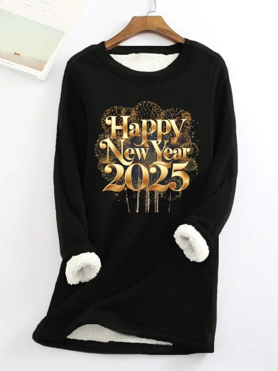 Sweat-shirts Décontracté Hiver Noël Polyester Quotidien Ample Mi-long Droit en Toison pour Femmes
