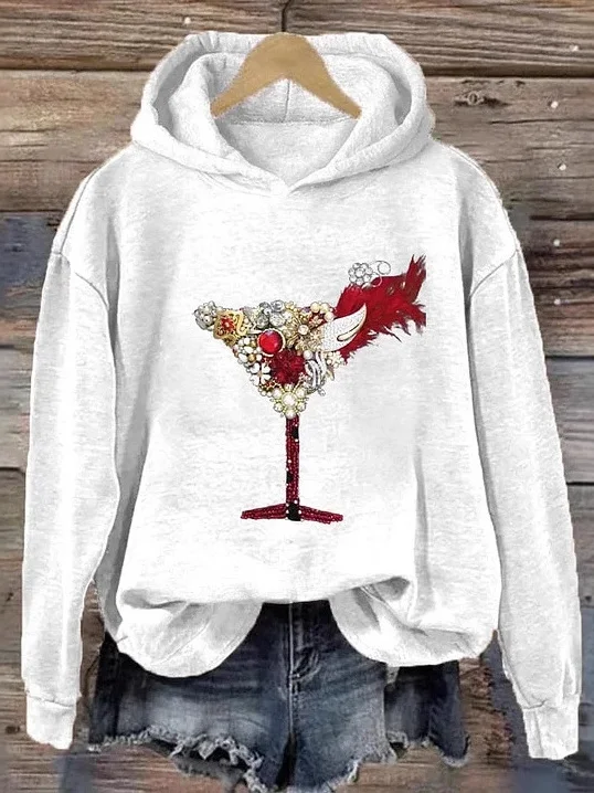Sweat-shirts Décontracté Noël Printemps / Automne Polyester Sweat-shirt à Capuche Micro-élasticité Régulier Droit Régulier pour Femmes
