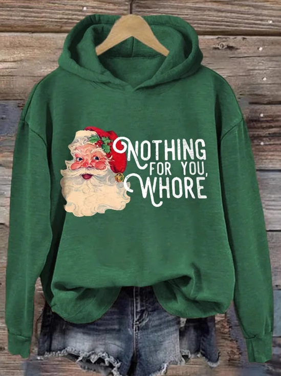 Sweat-shirts Décontracté Printemps / Automne Noël Polyester Sweat-shirt à Capuche Micro-élasticité Ample Droit Régulier pour Femmes