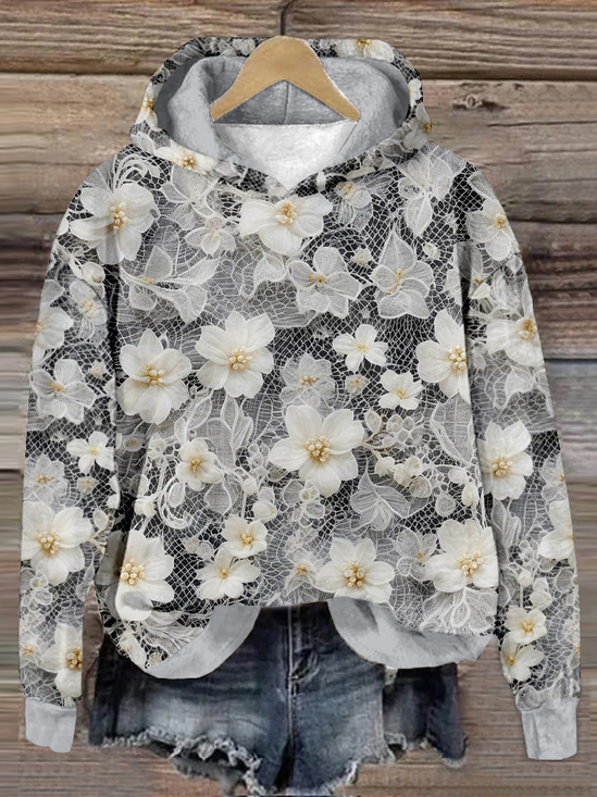 Sweat-shirts Décontracté Printemps / Automne impression en 3D Sweat-shirt à Capuche Micro-élasticité Ample Régulier Droit Régulier pour Femmes