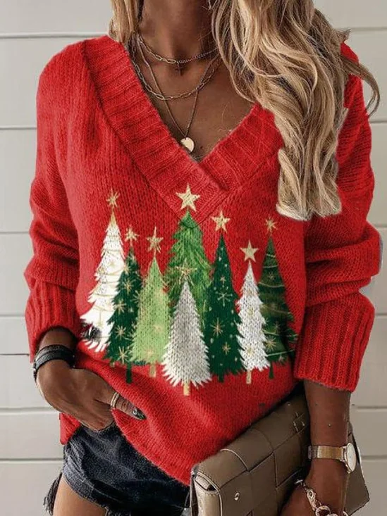 Sweat-shirts Décontracté Printemps / Automne Noël Polyester Ample Meilleure vente Manches Longues Régulier Droit pour Femmes