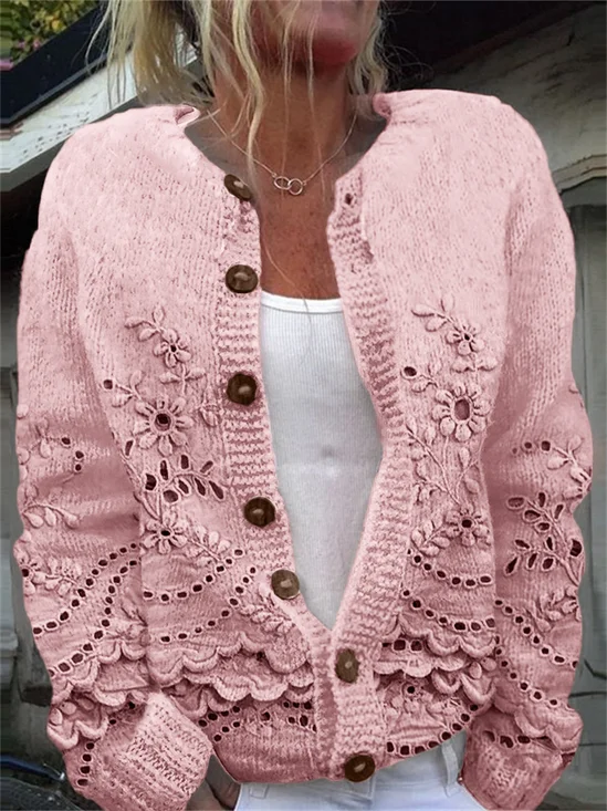 Cardigans Décontracté Printemps / Automne impression en 3D Micro-élasticité Faire la navette Col Rond Régulier Droit Régulier pour Femmes