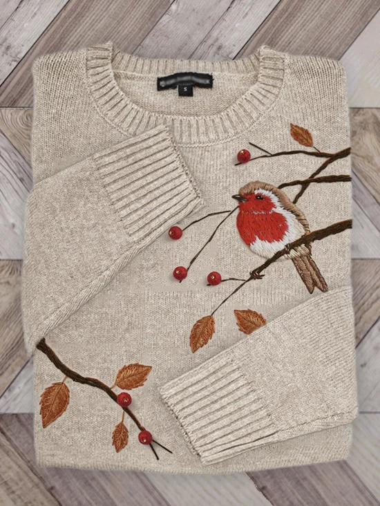 Pulls Décontracté Imprimé d'Animal Printemps / Automne Micro-élasticité Quotidien Coupe Régulière Col Rond Trapèze Régulier pour Femmes
