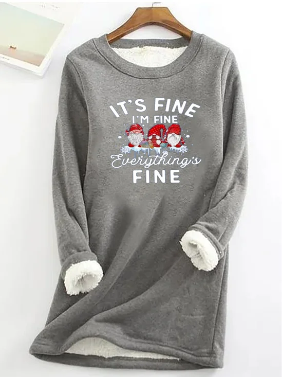 Sweat-shirts Décontracté Hiver Noël Polyester Naturel Aucune élasticité Manches Longues Mi-long Droit pour Femmes