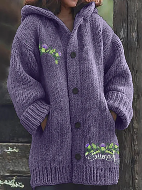 Cardigans Décontracté Printemps / Automne Plaid Quotidien Manches Longues Laine/Tricot Mi-long Trapèze Régulier pour Femmes