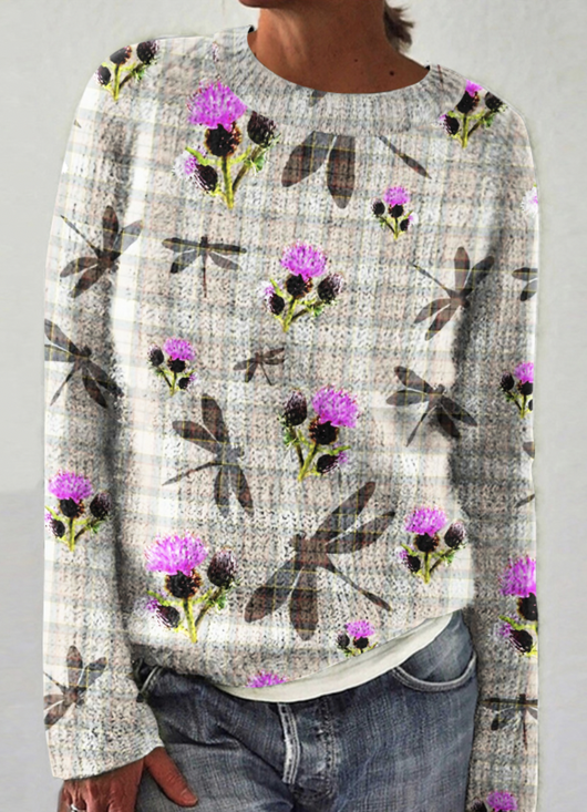 Pulls Décontracté Imprimé d'Animal Printemps / Automne Coupe Régulière Manches Longues Col Rond Laine/Tricot Régulier Trapèze pour Femmes