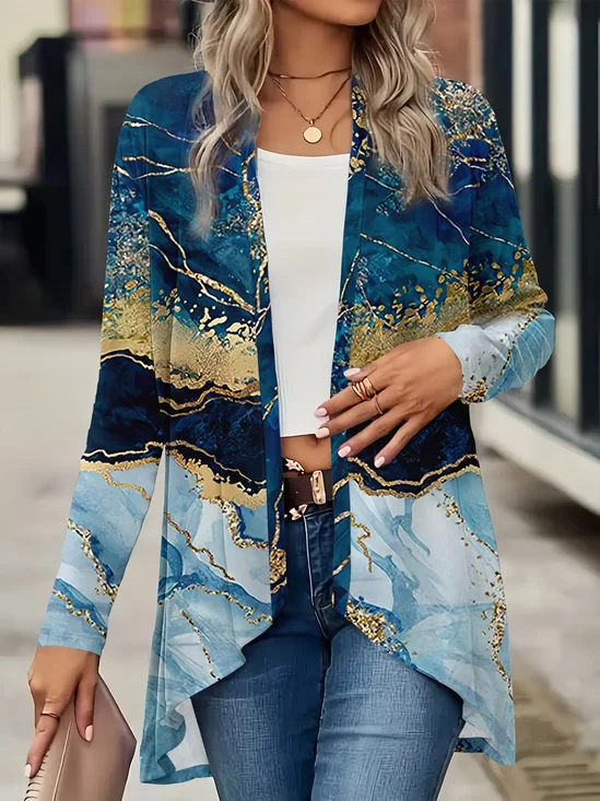 Élasticité moyenne Manches Longues Régulier Ombre Kimono pour Femmes