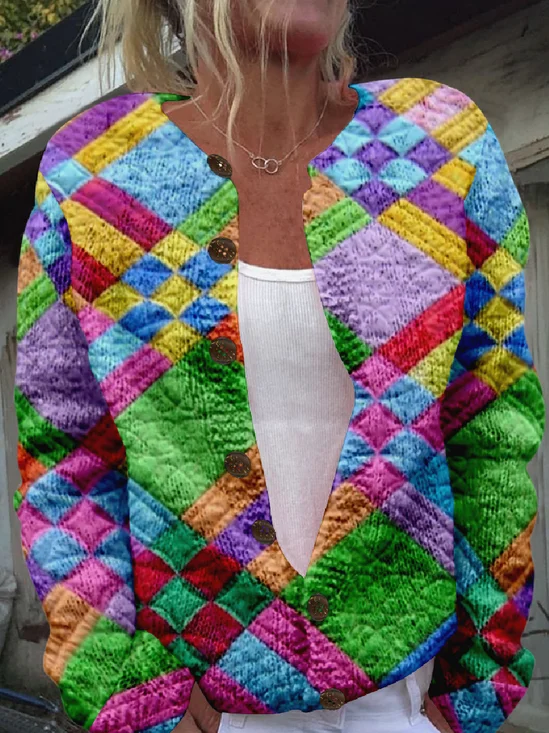 Cardigans Femmes Décontracté Printemps / Automne impression en 3D Tricoté Ample Manches Longues Col Rond Droit Régulier