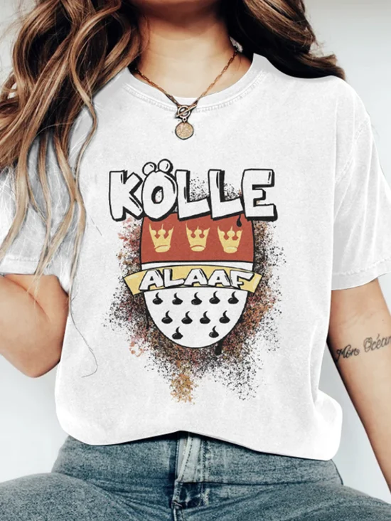 T-shirts Femmes Décontracté La peinture Été Polyester Micro-élasticité Quotidien Manches Courtes Col Rond Régulier