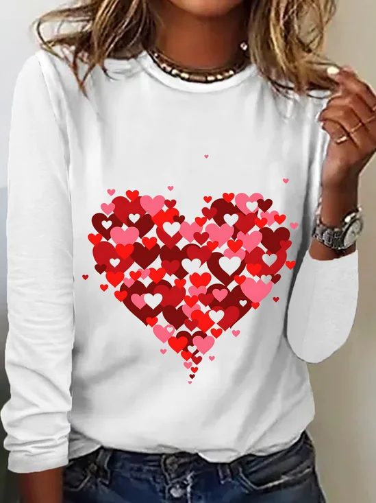 Chemisiers1 Femmes Décontracté Printemps / Automne le Jour de la Saint-Valentin Quotidien Ample Meilleure vente Manches Longues Régulier Élasticité moyenne