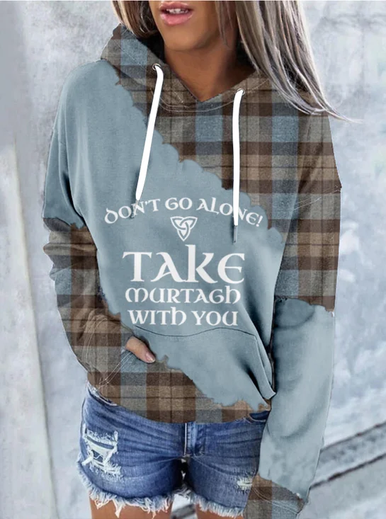 à Capuche Décontracté Printemps / Automne Lettres de texte Coton Sweat-shirt à Capuche Quotidien Manches Longues Trapèze Régulier pour Femmes