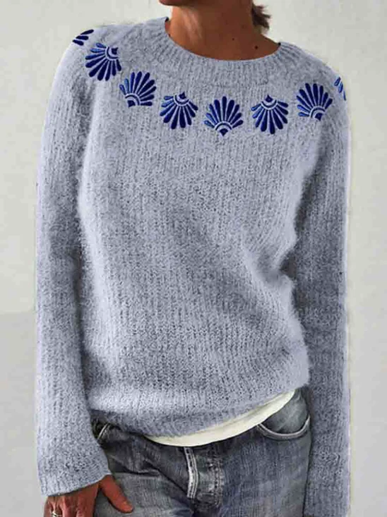 Pulls Femmes Décontracté Imprimé d'Animal Printemps / Automne Micro-élasticité Quotidien Manches Longues Col Rond Régulier Trapèze