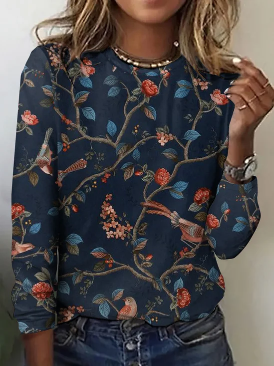 T-shirts Décontracté Printemps / Automne Plaid Coton Micro-élasticité Quotidien Coupe Régulière Trapèze Régulier pour Femmes