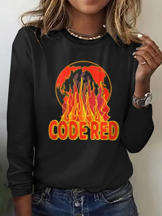 T-shirts Rétro Printemps / Automne Plaid Polyester Quotidien Coupe Régulière Manches Longues Col Rond Trapèze pour Femmes