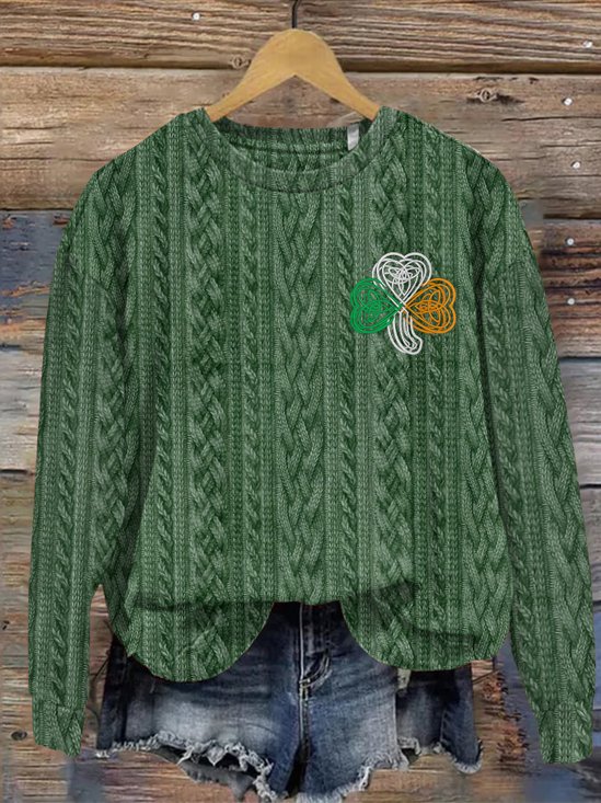 Pulls Décontracté Imprimé d'Animal Printemps / Automne Coupe Régulière Manches Longues Col Rond Laine/Tricot Régulier Régulier pour Femmes