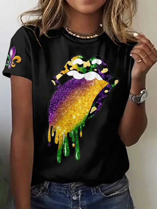 T-shirts Rétro Plain Été Coton Micro-élasticité Coupe Régulière Manches Courtes Col Rond Régulier pour Femmes