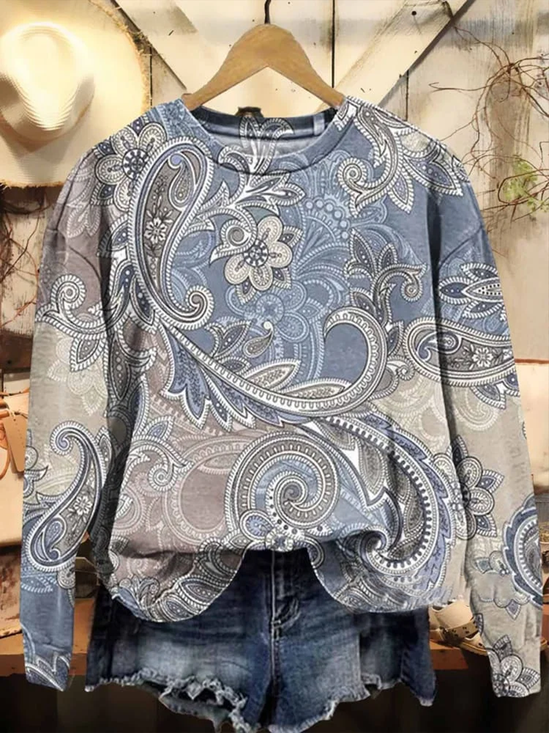 Sweat-shirts Femmes Décontracté Floral Printemps / Automne Polyester Imprimé Aucune élasticité Quotidien Régulier Régulier