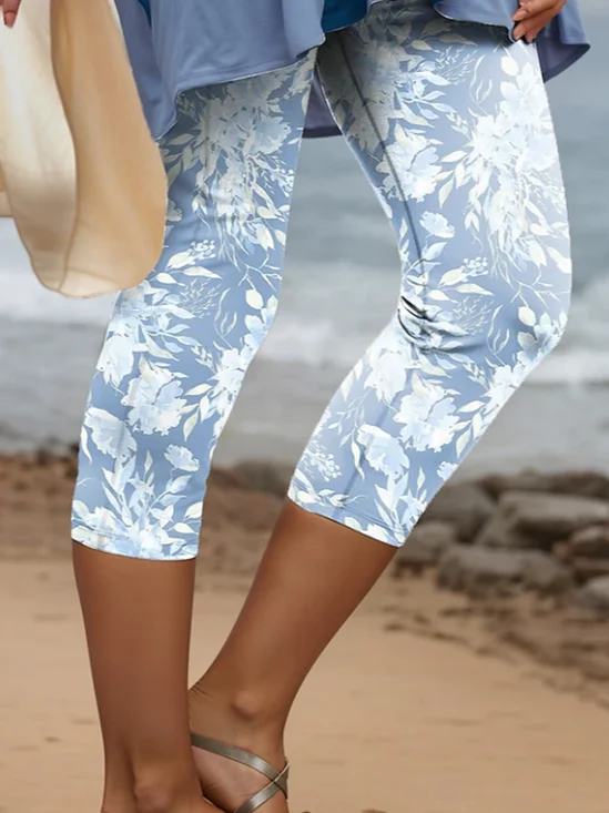 Pantalons Femmes Décontracté Floral Été Imprimé Coupe Régulière Legging Régulier T.-N.-L. 2025POD