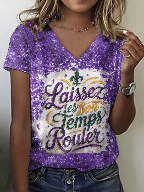 T-shirts Femmes Décontracté Ombre Été Polyester Vacances Coupe Régulière Manches Courtes Régulier Trapèze