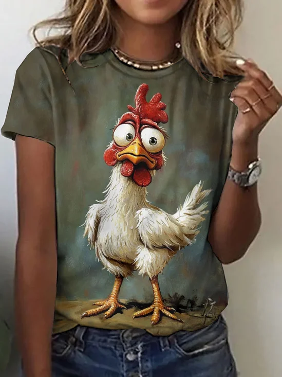 T-shirts Femmes Décontracté Plain Été Coton Micro-élasticité Coupe Régulière Manches Courtes Col Rond Régulier
