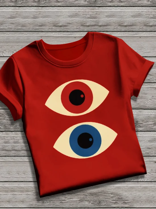 T-shirts Femmes Décontracté La peinture Été Polyester Micro-élasticité Coupe Régulière Manches Courtes Trapèze Régulier