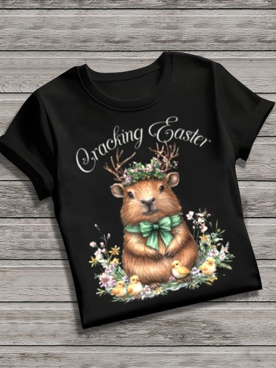 T-shirts Décontracté La peinture Été Polyester Quotidien Col Rond Régulier Trapèze Régulier pour Femmes