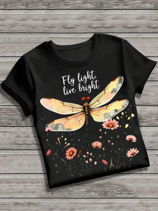 T-shirts Rétro La peinture Été Coton Quotidien Manches Courtes Régulier Trapèze Régulier pour Femmes