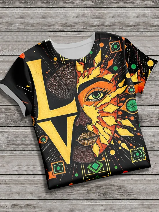 T-shirts Décontracté La peinture Été Micro-élasticité Quotidien Manches Courtes Col Rond Régulier Régulier pour Femmes