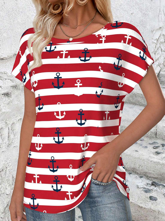 T-shirts Rue Été impression en 3D Micro-élasticité Quotidien Sans Manches Col Rond Régulier Droit pour Femmes