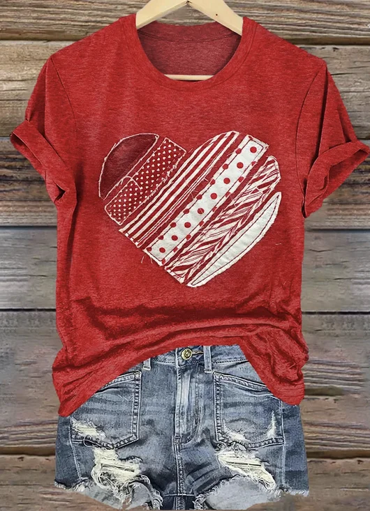 T-shirts Femmes Géométrique Décontracté Été Coton Quotidien Coupe Régulière Col Rond Régulier Régulier