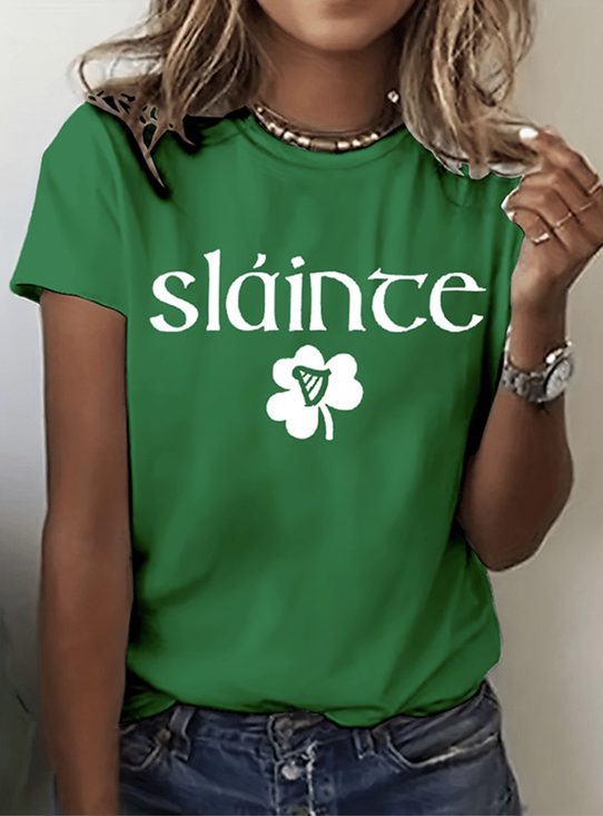 T-shirts Femmes Décontracté Été Lettres de texte Micro-élasticité Vacances Coupe Régulière Manches Courtes Régulier Régulier