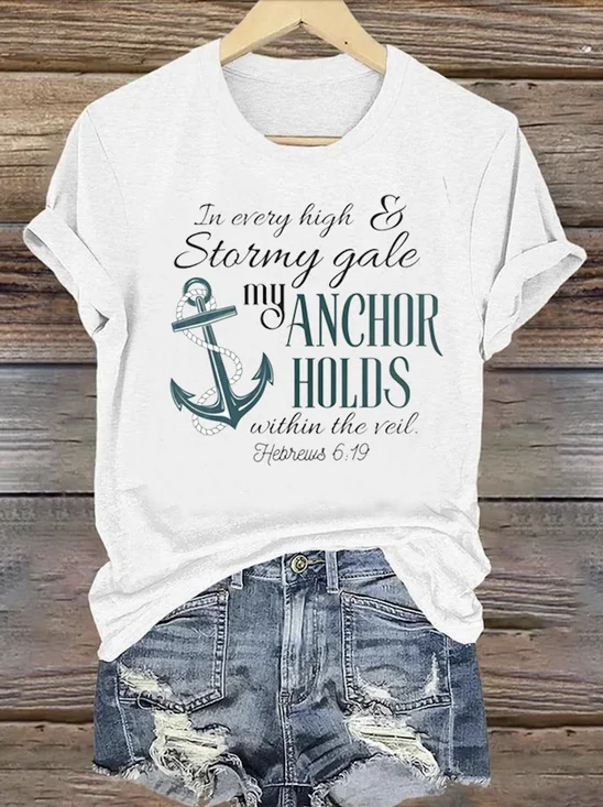 T-shirts Décontracté Été Lettres de texte Polyester Quotidien Coupe Régulière Manches Courtes Col Rond Régulier pour Femmes