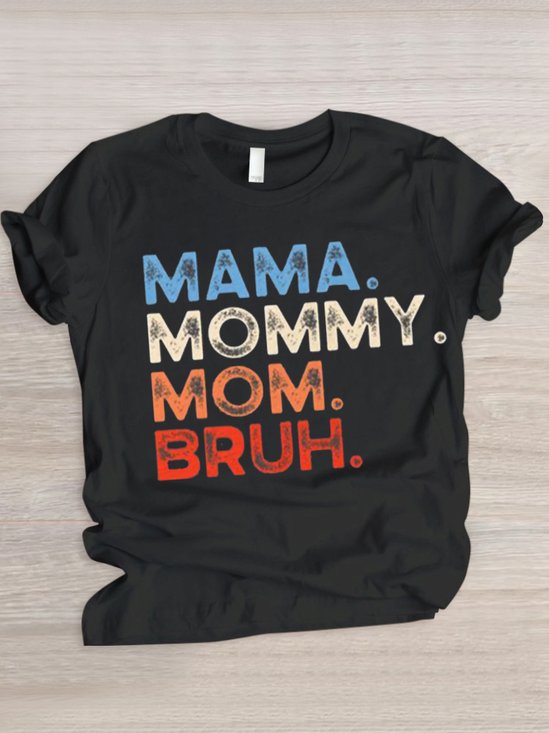 T-shirts Décontracté Été Lettres de texte Micro-élasticité Quotidien Coupe Régulière Manches Courtes Trapèze Régulier pour Femmes