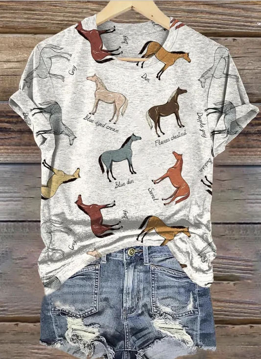T-shirts Décontracté Imprimé d'Animal Été Quotidien Coupe Régulière Col Rond Régulier Trapèze Régulier pour Femmes