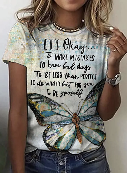 T-shirts Décontracté Imprimé d'Animal Été Quotidien Coupe Régulière Manches Courtes Écourté Trapèze Régulier pour Femmes