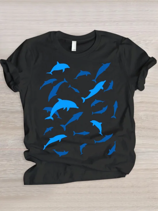 T-shirts Décontracté Imprimé d'Animal Été Coton Micro-élasticité Quotidien Coupe Régulière Manches Courtes Col Rond pour Femmes