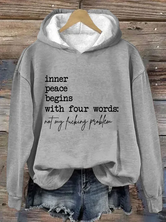 à Capuche Décontracté Printemps / Automne Lettres de texte Sweat-shirt à Capuche Quotidien Manches Longues Régulier Droit Régulier pour Femmes