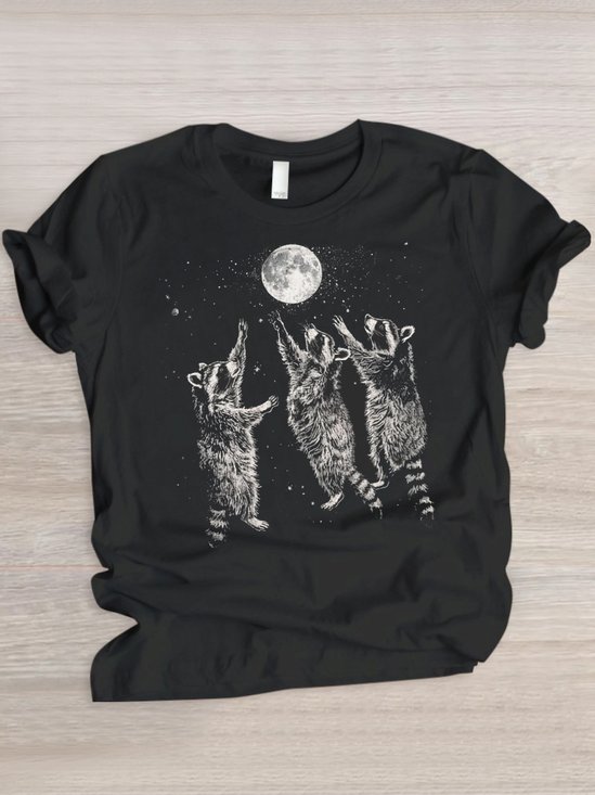 T-shirts Décontracté Imprimé d'Animal Été Coton Micro-élasticité Quotidien Coupe Régulière Manches Courtes Régulier pour Femmes