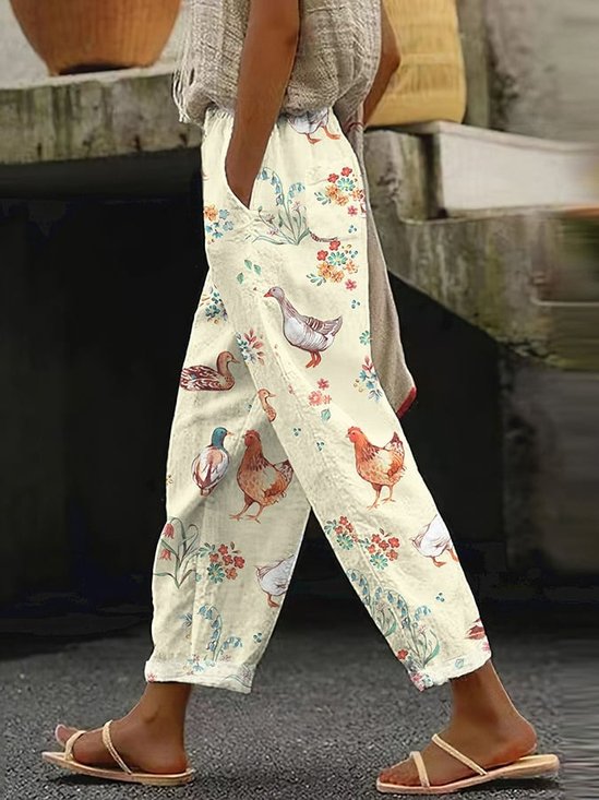 Pantalons Femmes Décontracté Imprimé d'Animal Printemps / Automne Naturel Micro-élasticité Sportif & De Plein Air Pantalon droit Droit Régulier