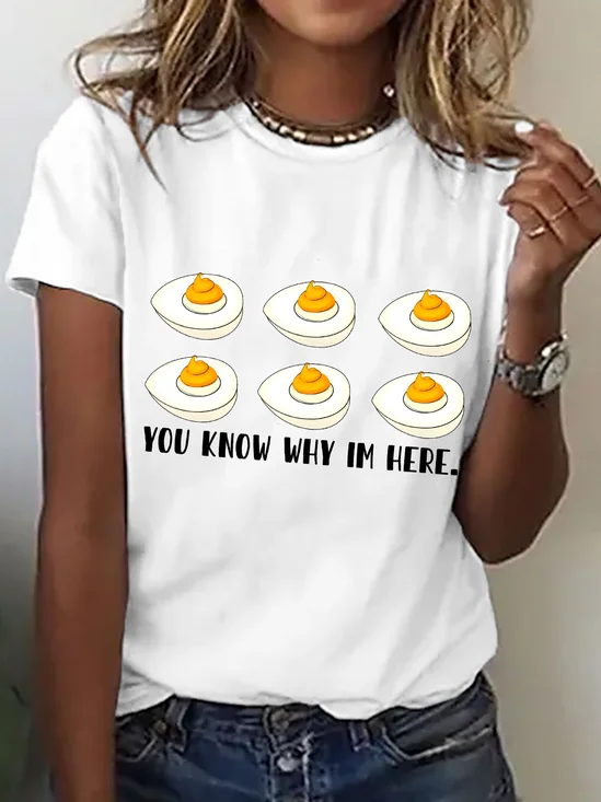 T-shirts Femmes Art Été PÂQUES (Œuf) Coton Ample Manches Courtes Col Rond Régulier Régulier