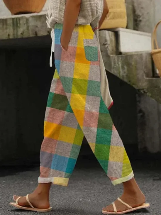 Pantalons Femmes Décontracté Bloc de Couleur Printemps / Automne Naturel Quotidien Coupe Régulière Long Droit Régulier