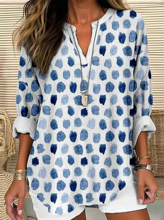 Blouses Femmes Géométrique Décontracté Été Polyester Aucune élasticité Quotidien Ample Droit Régulier