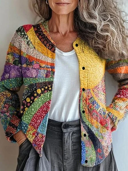 Cardigans Femmes Décontracté Printemps / Automne Soleil Tricoté Micro-élasticité Faire la navette Col Rond Droit Régulier