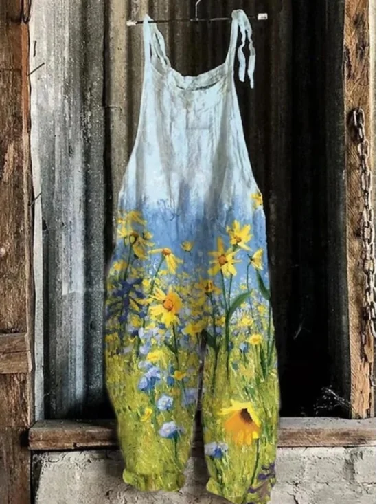 Combinaisons Femmes Décontracté Floral Été à Bretelles Naturel Micro-élasticité Sans Manches Camisole Régulier