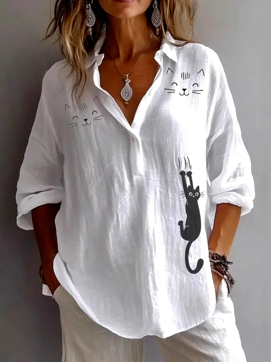 Chemises Femmes Décontracté Plain Printemps / Automne Quotidien Coupe Régulière Manches Longues Régulier Trapèze Col de Chemise