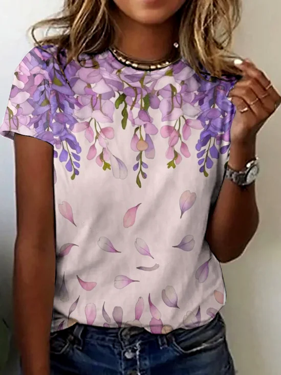 T-shirts Décontracté Imprimé d'Animal Été Micro-élasticité Quotidien Coupe Régulière Manches Courtes Régulier Régulier pour Femmes