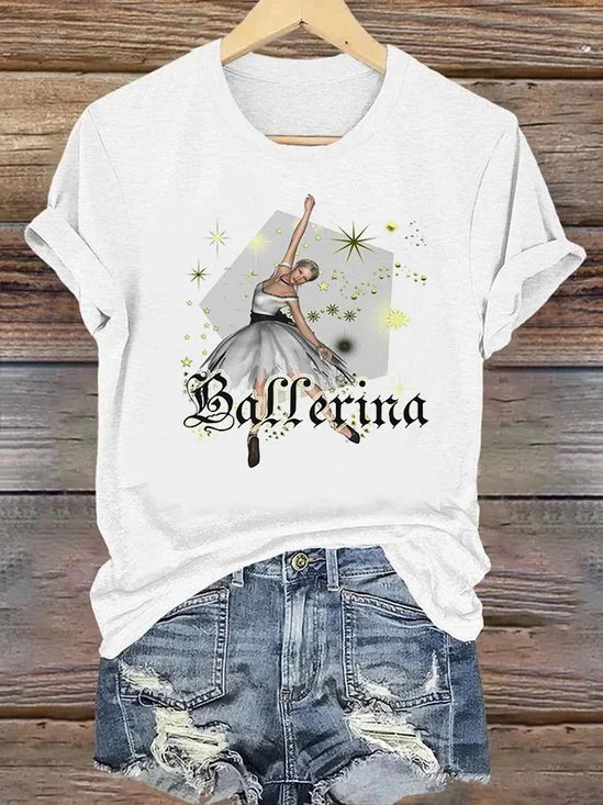 T-shirts Rétro Plain Été Polyester Manches Courtes Col Rond Régulier Trapèze Régulier pour Femmes